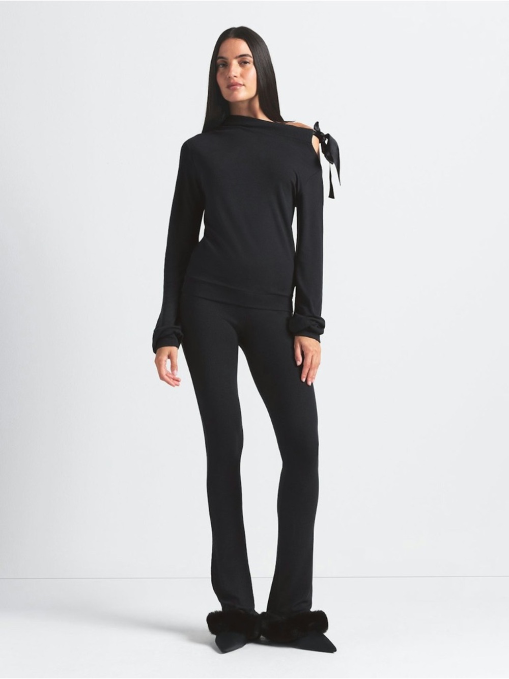 Skins cloud off the shoulder long sleeve top color onyx - Picture 4 of 4